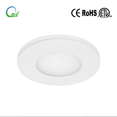 LED cabinet light, LED puck light, LED kitchen light, 12V DC, 24V DC, 3W, surface mounted or recessed mounted, with changeable meganetic trim and surface mounting ring, 7mm thickness