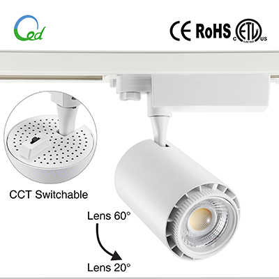 Beam angle adjustable, lens adjustable, LED track light, CCT switchable, CCT tunable, COB LED, Ra80, Ra90,80lmW, 8W, 12W, 18W, 24W, 35W, 45W