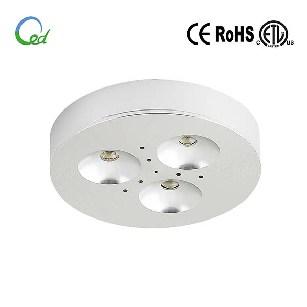 LED cabinet light, input 12V or 24V DC, 3W, Ra>80, recessed mounted or surface mounted